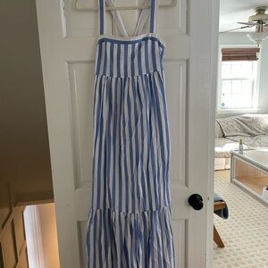 English Factory Blue and White Striped Dress